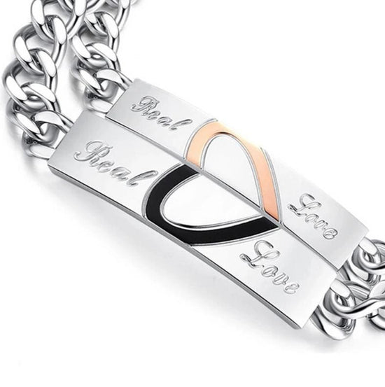 Image Title Matching Heart Piece Couple Bracelet